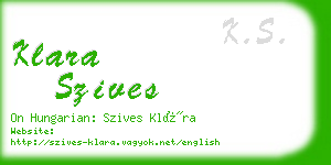 klara szives business card